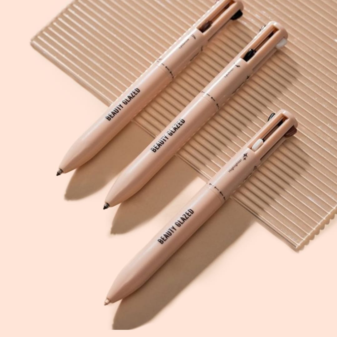 Stylo de maquillage 4 en 1 (surligneur / eye-liner / sourcils / crayon à lèvres)